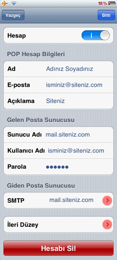 İphone Email Kurulum ve Ayarları