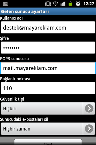 Samsung Email Kurulumu ve Ayarları