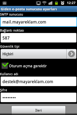 Samsung Email Kurulumu ve Ayarları